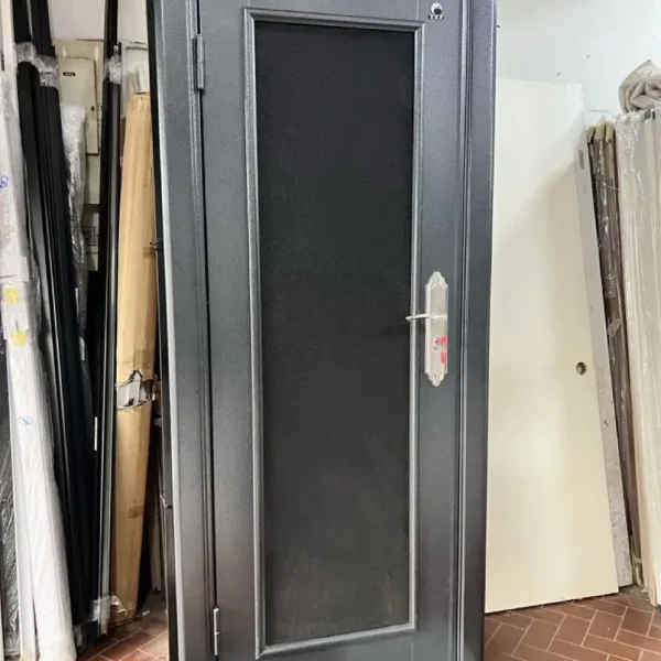 dark blue security door