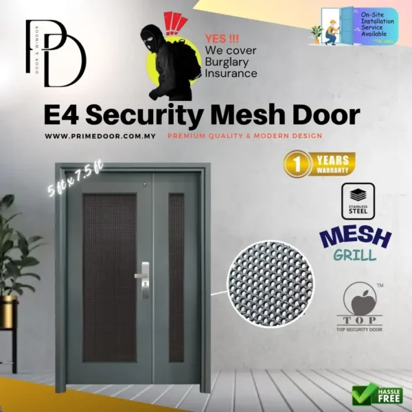 E4-series Mesh Security Door - 5 x 7.5 ft