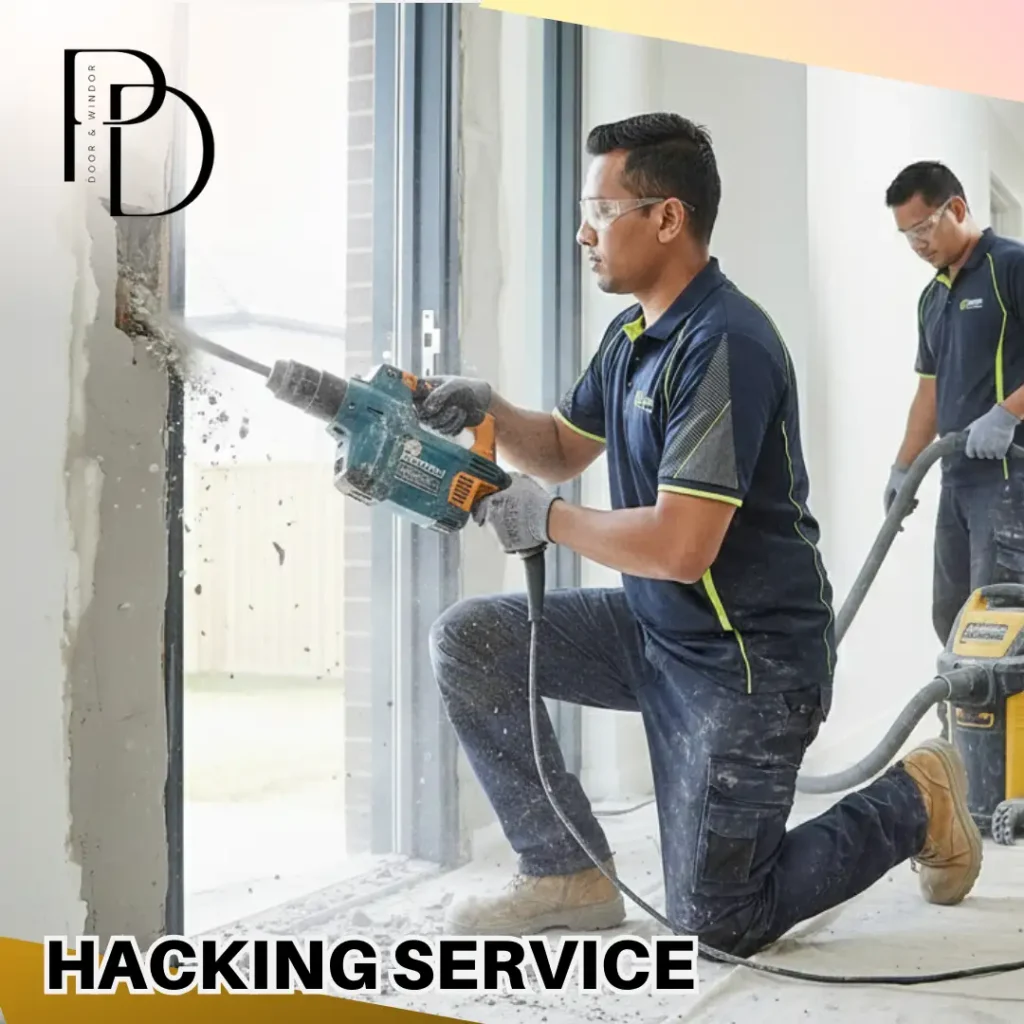 Wall Hacking & Plastering for Security Door