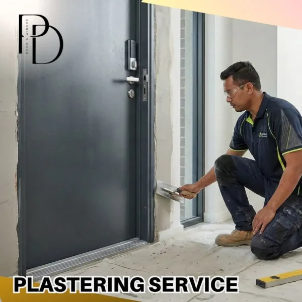 Alternative view of Wall Hacking & Plastering for Security Door
