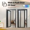 Slide swing door