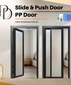 Slide swing door