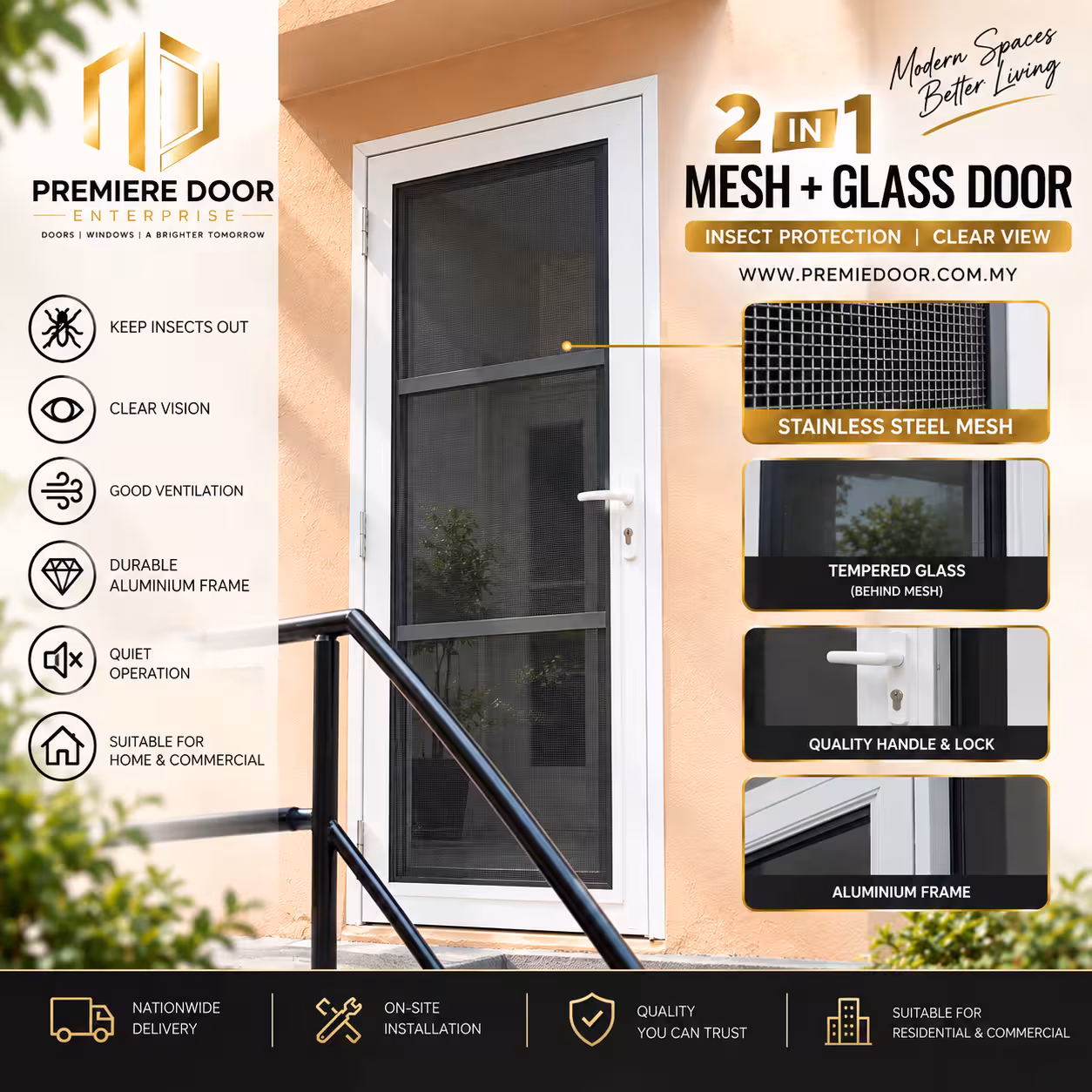 2 in 1 Security Mesh Door <No Hacking Need>